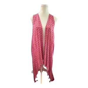 Southern Stitch XL Open Front Cardigan – Pink Leopard Print